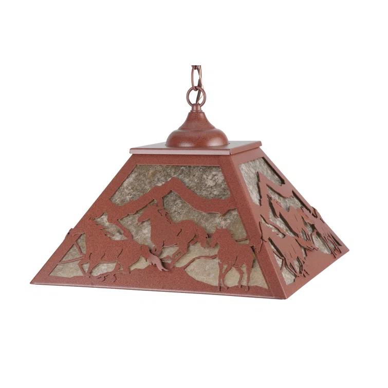 Rustic Lodge 2 - Light Rust Single Pendant
