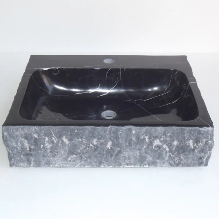Eviva Stonie 16'' Stone Rectangular Bathroom Sink with Overflow