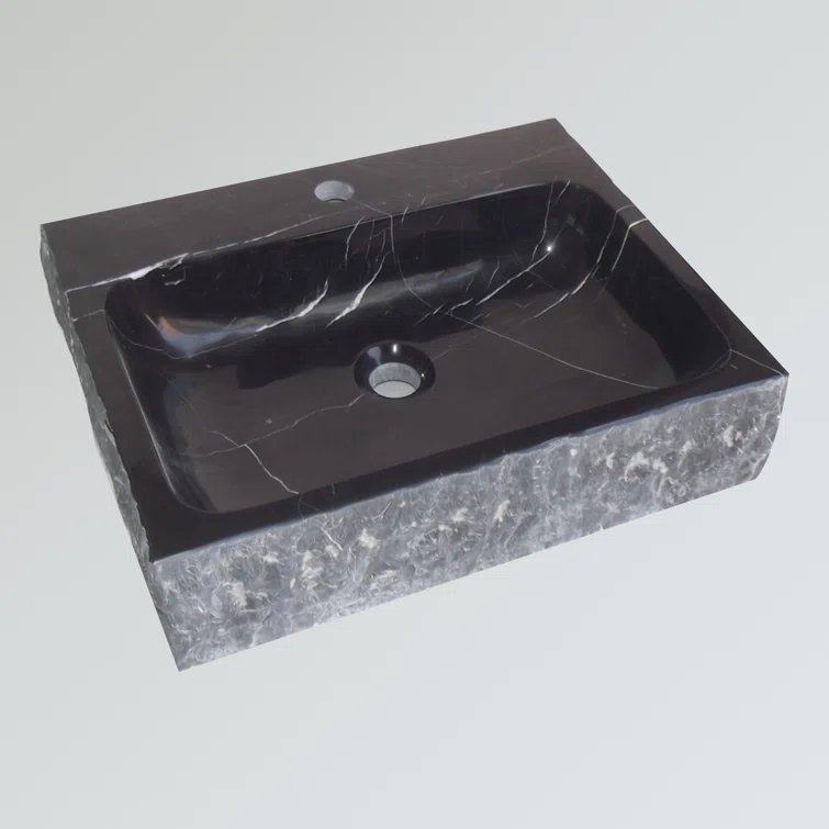 Eviva Stonie 16'' Stone Rectangular Bathroom Sink with Overflow