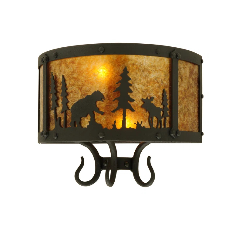 Wildlife At Pine Lake Flush Mounted Sconce