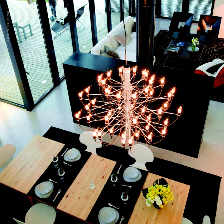 Sarfatti 2097 Contemporary Chrome 50-Light Chandelier
