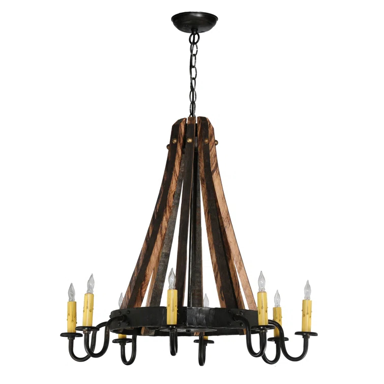 Meyda Lighting Rustic Lodge 8 - Light Wagon Wheel Chandelier
