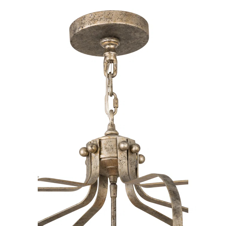4 - Light Glass Lantern Geometric Chandelier