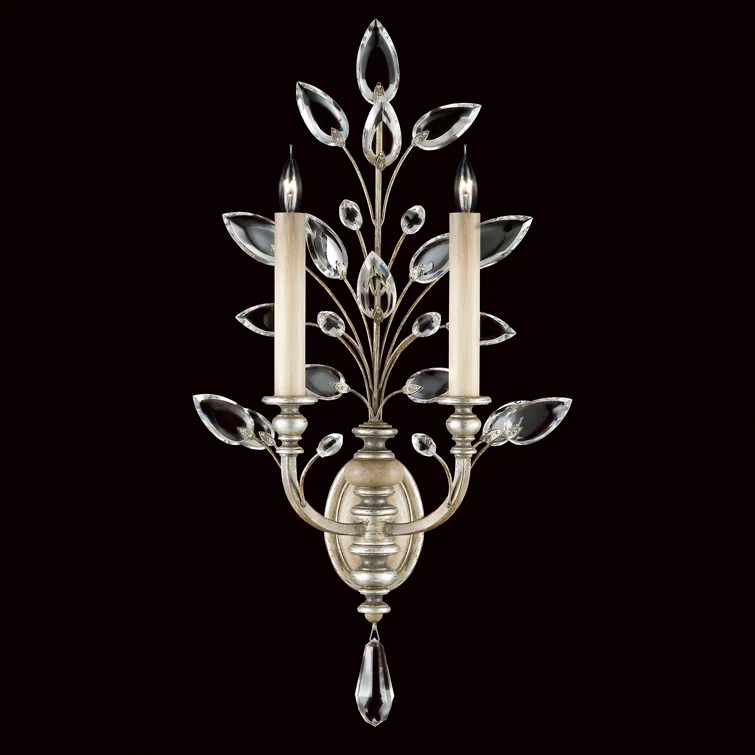 Crystal Laurel Candle Wall Light