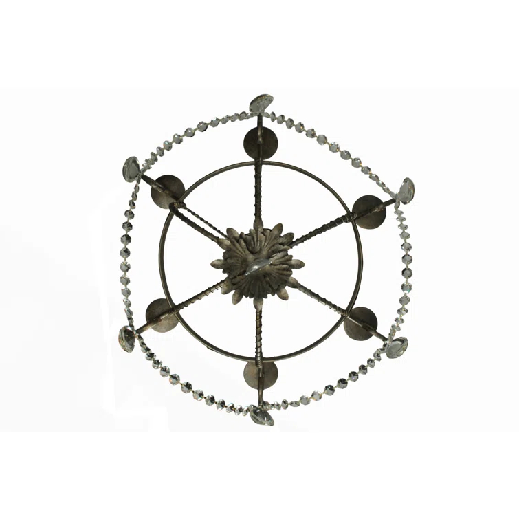 Antonia Bronze 6-Light Chandelier with Faux Candlelights