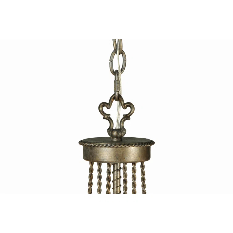 Antonia Bronze 6-Light Chandelier with Faux Candlelights