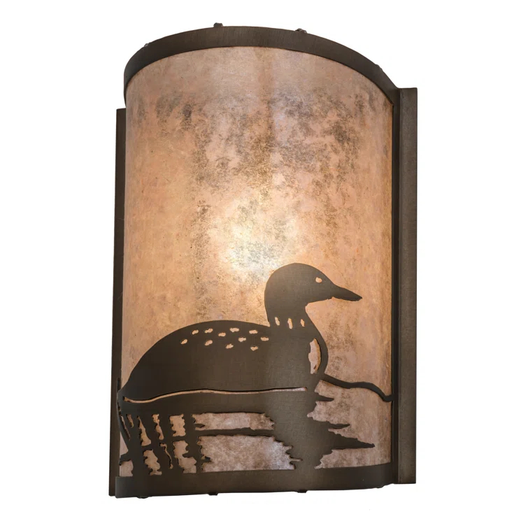 Rustic Lodge Copper Flush Mounted Sconce