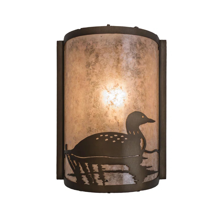 Rustic Lodge Copper Flush Mounted Sconce