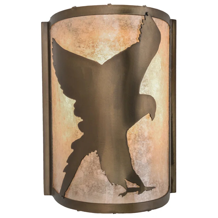 Meyda Lighting Rustic Lodge Copper Flush Mounted Sconce