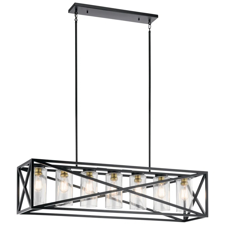 Gracie Oaks Brendetta 7 - Light Black Kitchen Island Pendant