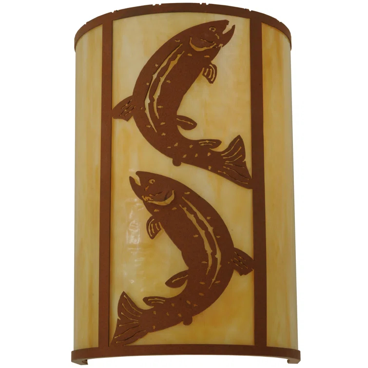 Leaping Trout Flush Mounted Sconce