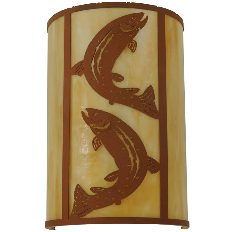 Leaping Trout Flush Mounted Sconce