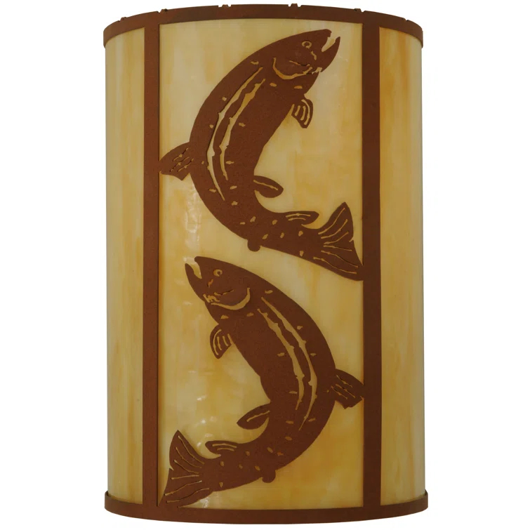 Leaping Trout Flush Mounted Sconce