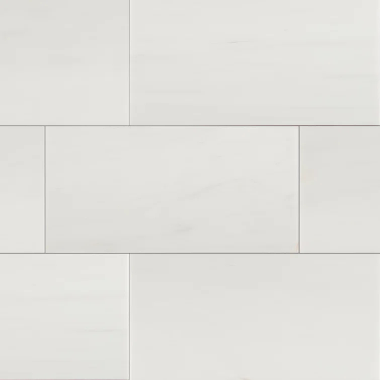 Bianco Dolomite Beveled 12" x 24" Polished Marble Wall & Floor Tile