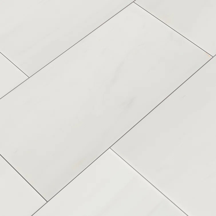 Bianco Dolomite Beveled 12" x 24" Polished Marble Wall & Floor Tile
