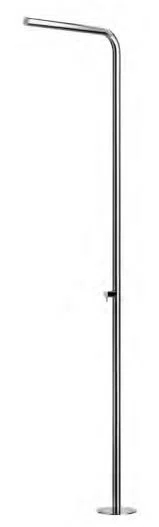 Slim Stainless Steel Freestanding Outdoor Shower with Hot & Cold Water