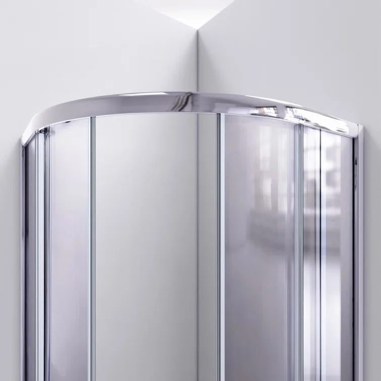 Prime 38" W x 38" D x 74.75" H Round Sliding Shower Enclosure with Base Included