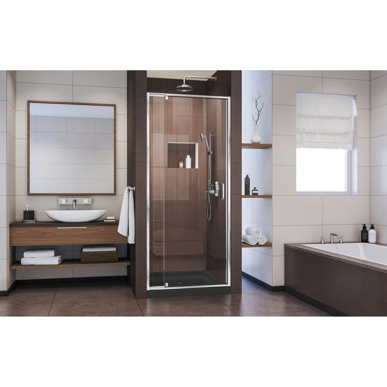 Flex 32" W x 72 "H Pivot Semi-Frameless Pivot Shower Door with Clearmax Technology