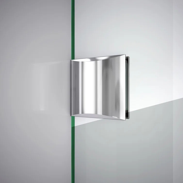 Quatra Lux 46.38" x 72" Hinged Frameless Shower Door with Clear Max Technology