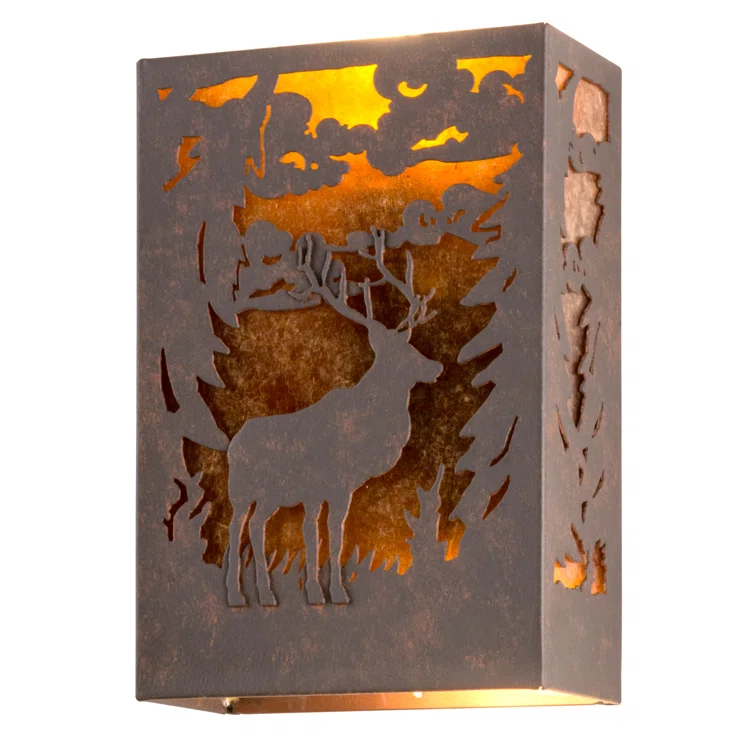 Rustic Lodge Flush Mounted Sconce