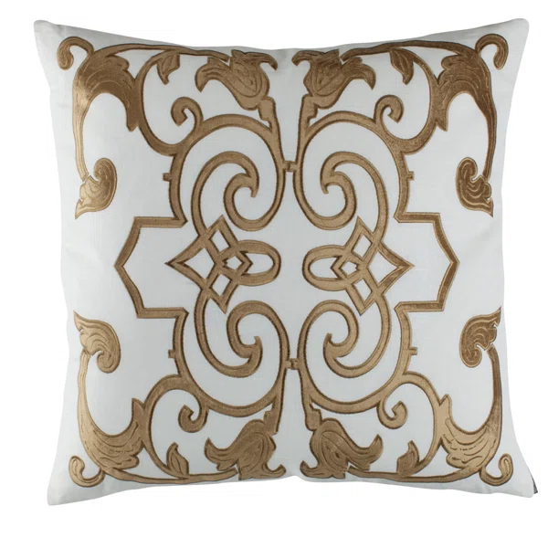 Lili Alessandra Mozart Appliqued Feather Linen Throw Pillow