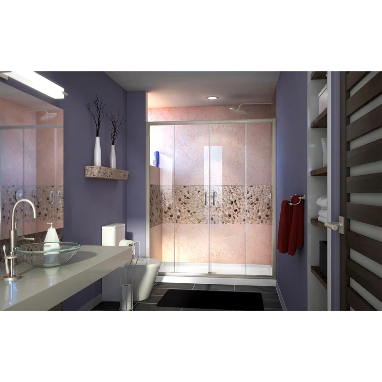 Visions 60" W x 74.75" Semi-Frameless Shower Encolusure