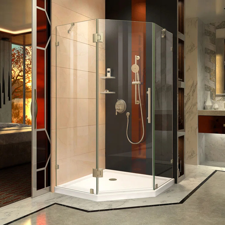 DreamLine Prism Lux 40" x 74.75" Neo-Angle Hinged Shower Enclosure with Base Included