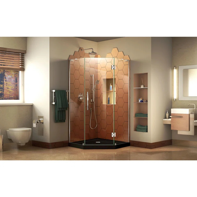 DreamLine Prism Plus 42" x 74.75" Rectangle Hinged Shower Enclosure with Base Included