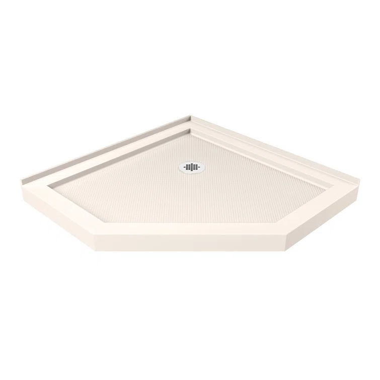 Prism 42" W x 42" D x 74.75" H Frameless Neo-Angle Reversible Shower Kit with Towel Bar and Base Included