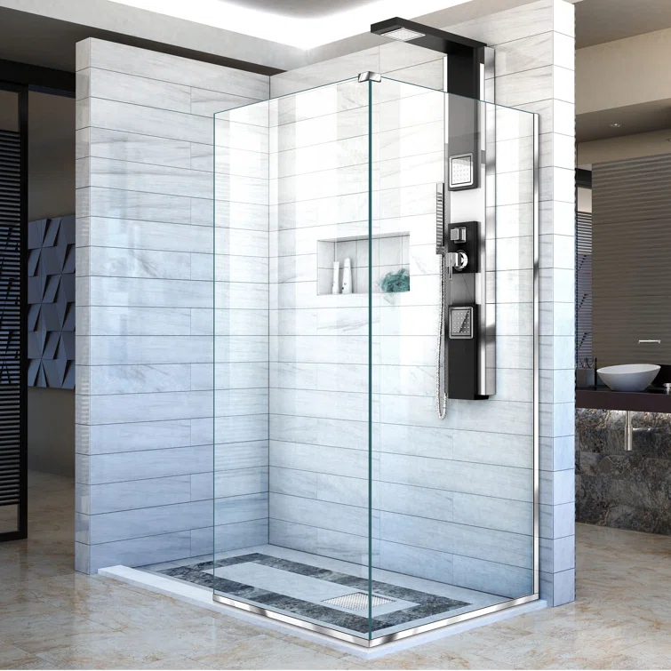 Linea 30"W x 72"H Frameless Fixed Glass Panel
