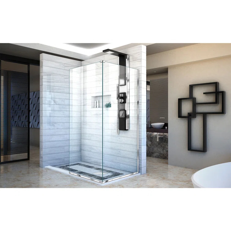 Linea 30"W x 72"H Frameless Fixed Glass Panel
