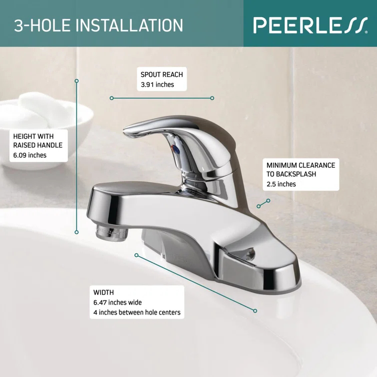 Core Centerset Bathroom Faucet, 2-handle Bathroom Sink Faucet