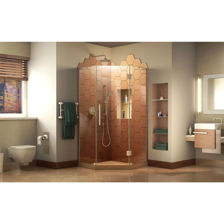 Prism Plus 34" x 72" Neo-angle Hinged Shower Enclosure
