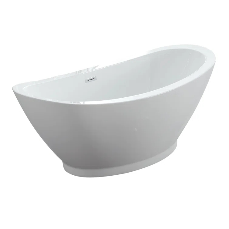 Iris 68.5'' x 33.46'' Freestanding Soaking Acrylic Bathtub