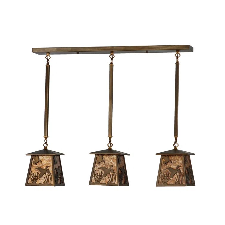 Rustic Lodge 3 - Light Antique Copper Kitchen Island Pendant