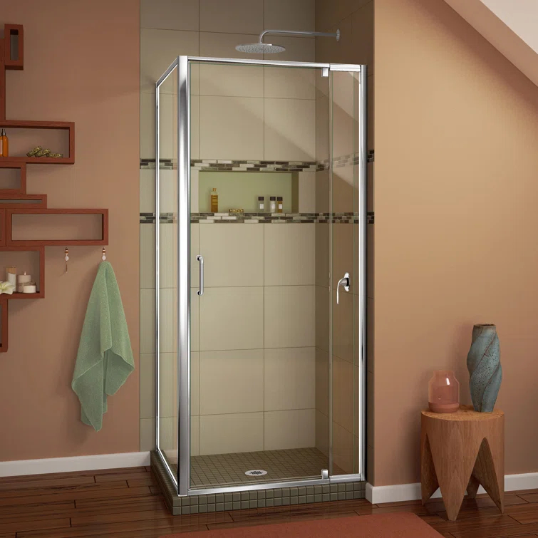 DreamLine Flex 36.44" W x 34.5" D x 72" H Framed Rectangle Pivot Shower Enclosure SHDR-2234340-RT-01