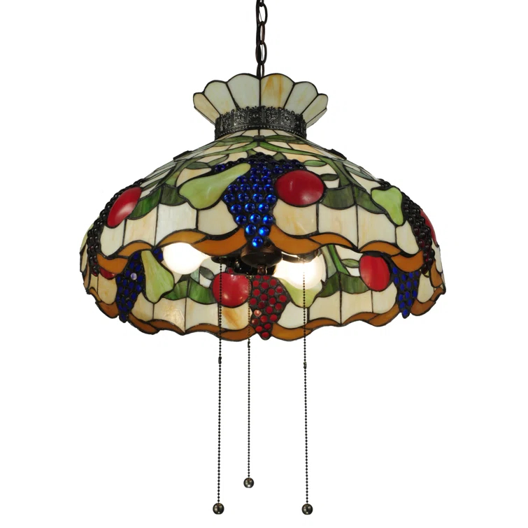 3 - Light Mahogany Bronze Pool Table Lights Pendant