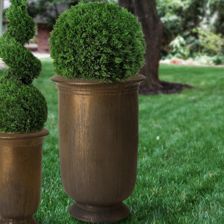 Emissary Round 21.0-Inches W Extra Large Blue Ceramic Indoor/Outdoor Planter with Drainage Holes