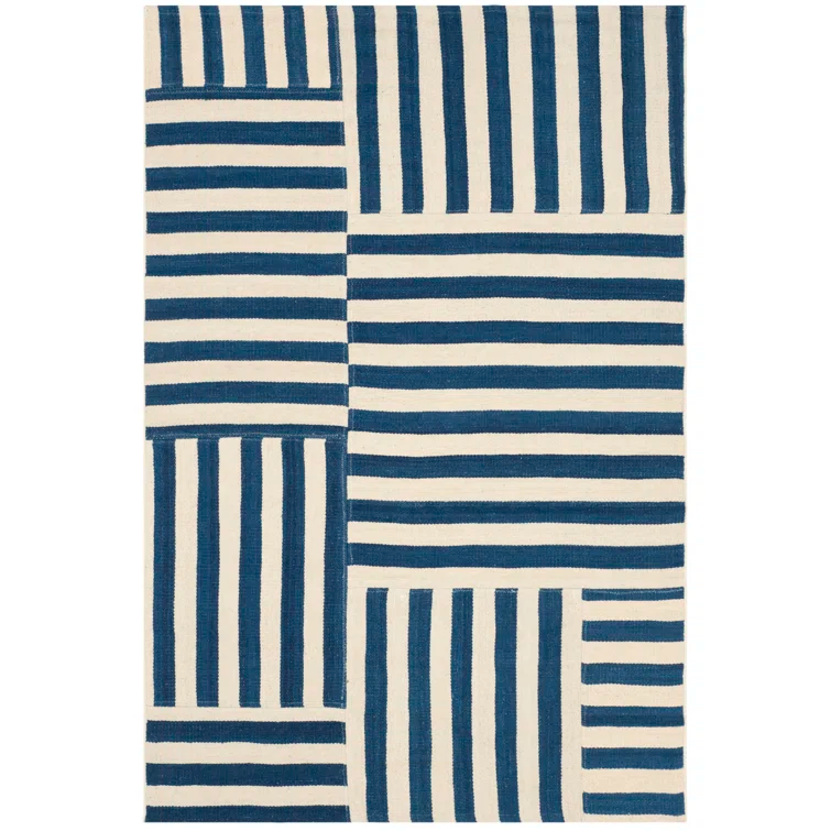Pacific Stripe Handwoven Wool Rectangular Area Rug