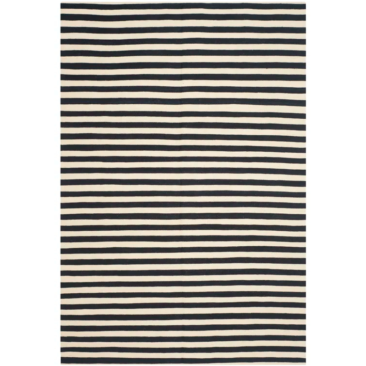 Cinder Stripe Handwoven Wool 6' x 9' Area Rug