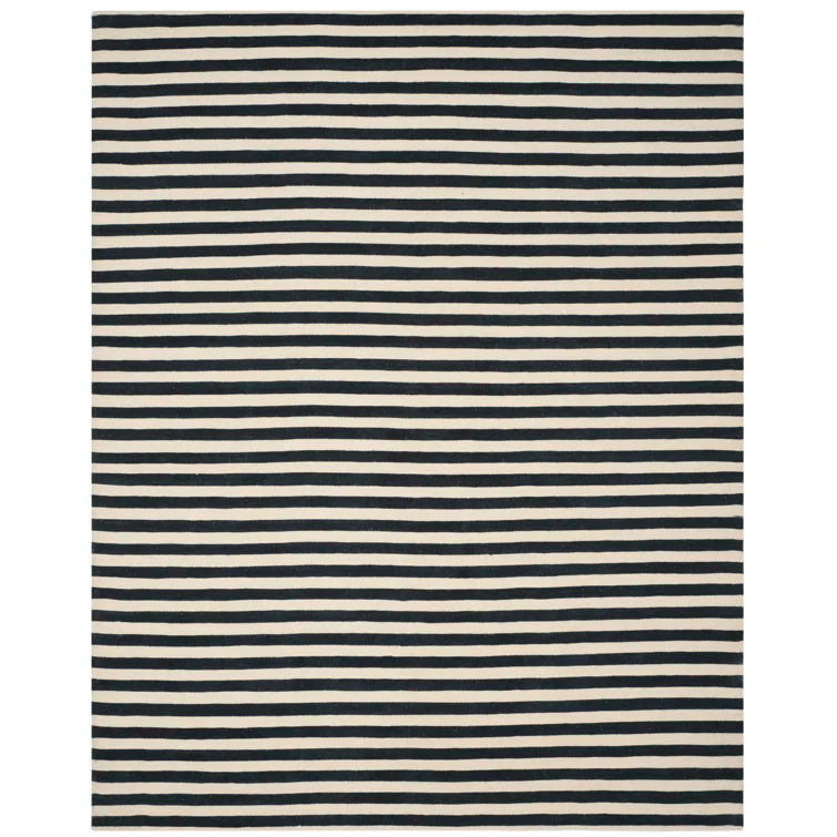 Cinder Stripe Hand-Woven Wool 9' x 12' Area Rug