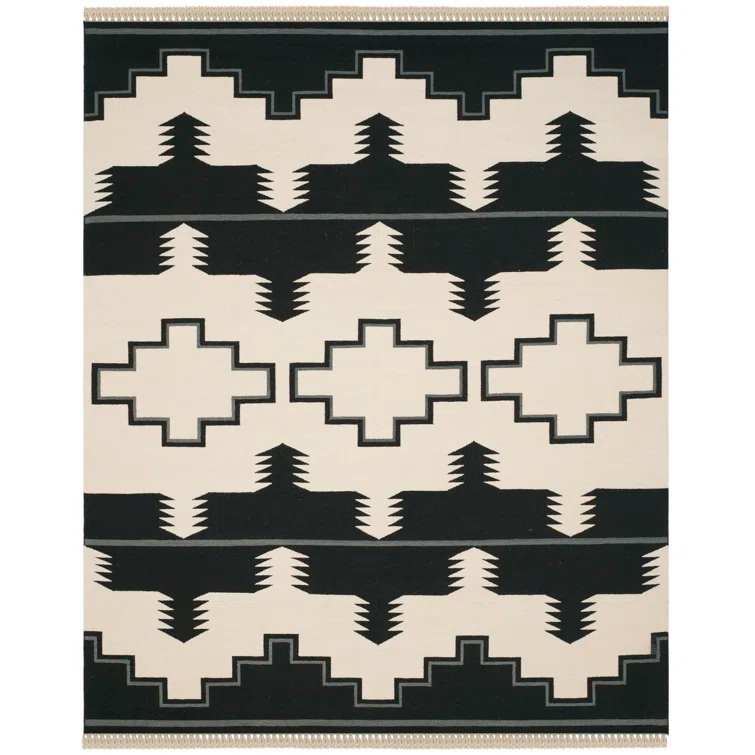 Scandinavian Black Mountain Hand-Knotted Wool Area Rug, 9' x 12'