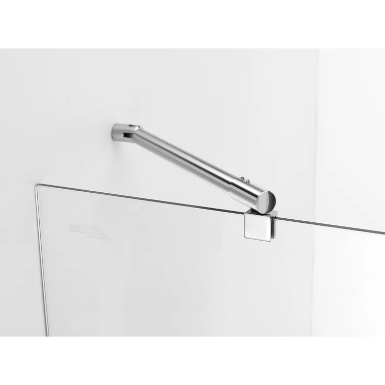 Madox 36" W x 76" H Hinged Frameless Shower Door