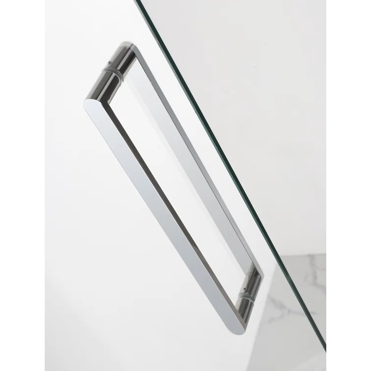 Madox 36" W x 76" H Hinged Frameless Shower Door