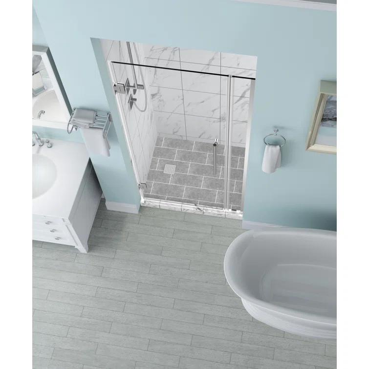 Belmore 72" x 72" Hinged Frameless Shower Door