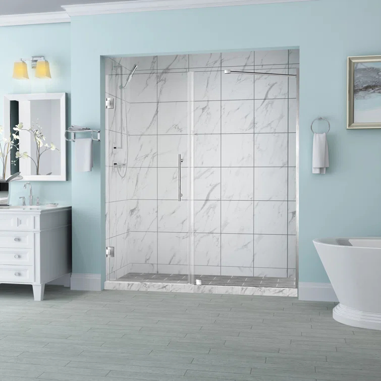 Belmore 72" x 72" Hinged Frameless Shower Door