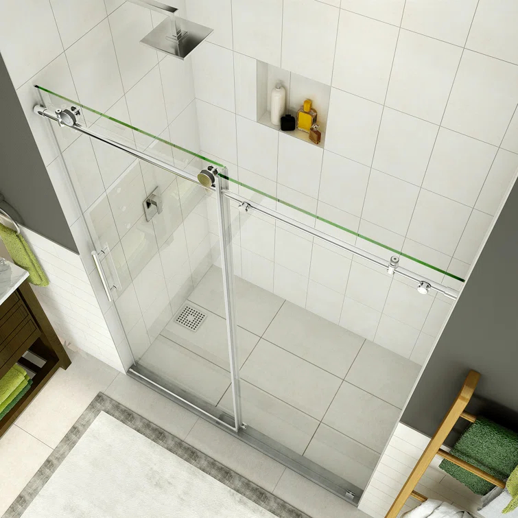 Coraline 48" x 75" Single Sliding Frameless Shower Door