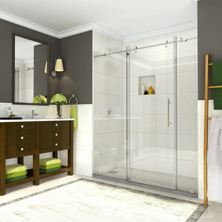 Coraline 48" x 75" Single Sliding Frameless Shower Door