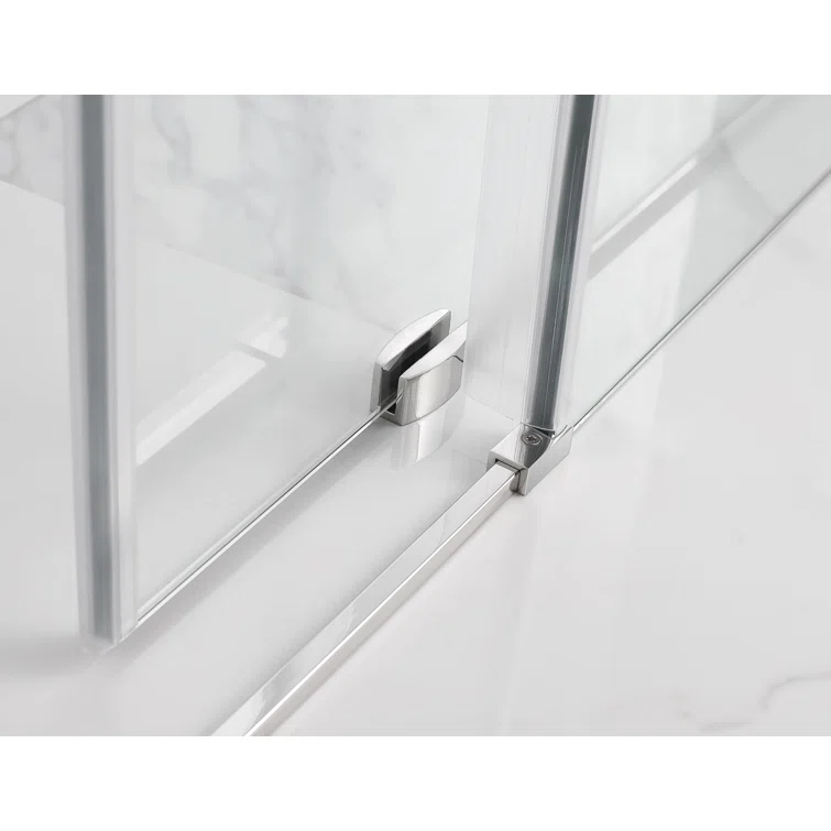 Coraline XL 44 - 48 in. x 80 in. Frameless Sliding Shower Door with StarCast Clear Glass in Polished Chrome Right Hand