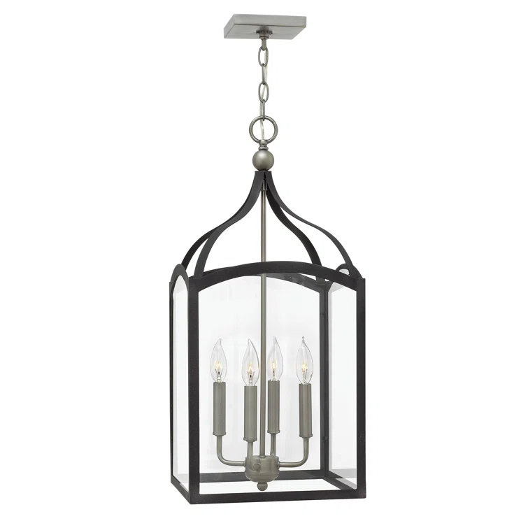 Hinkley 4-Light Open Frame Foyer Chain-Hung Rectangle Chandelier